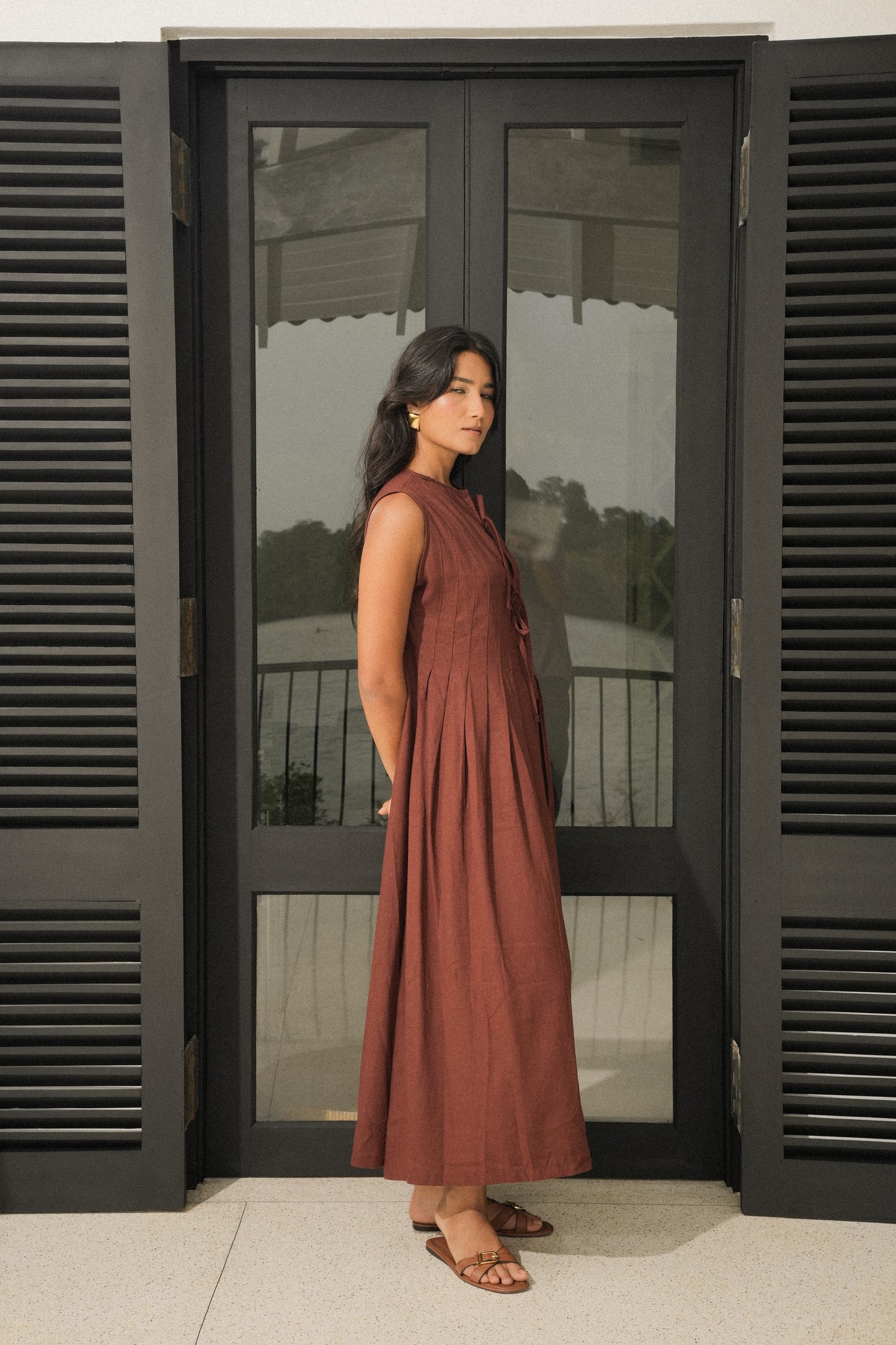 TAMARA PLEATED MIDI DRESS