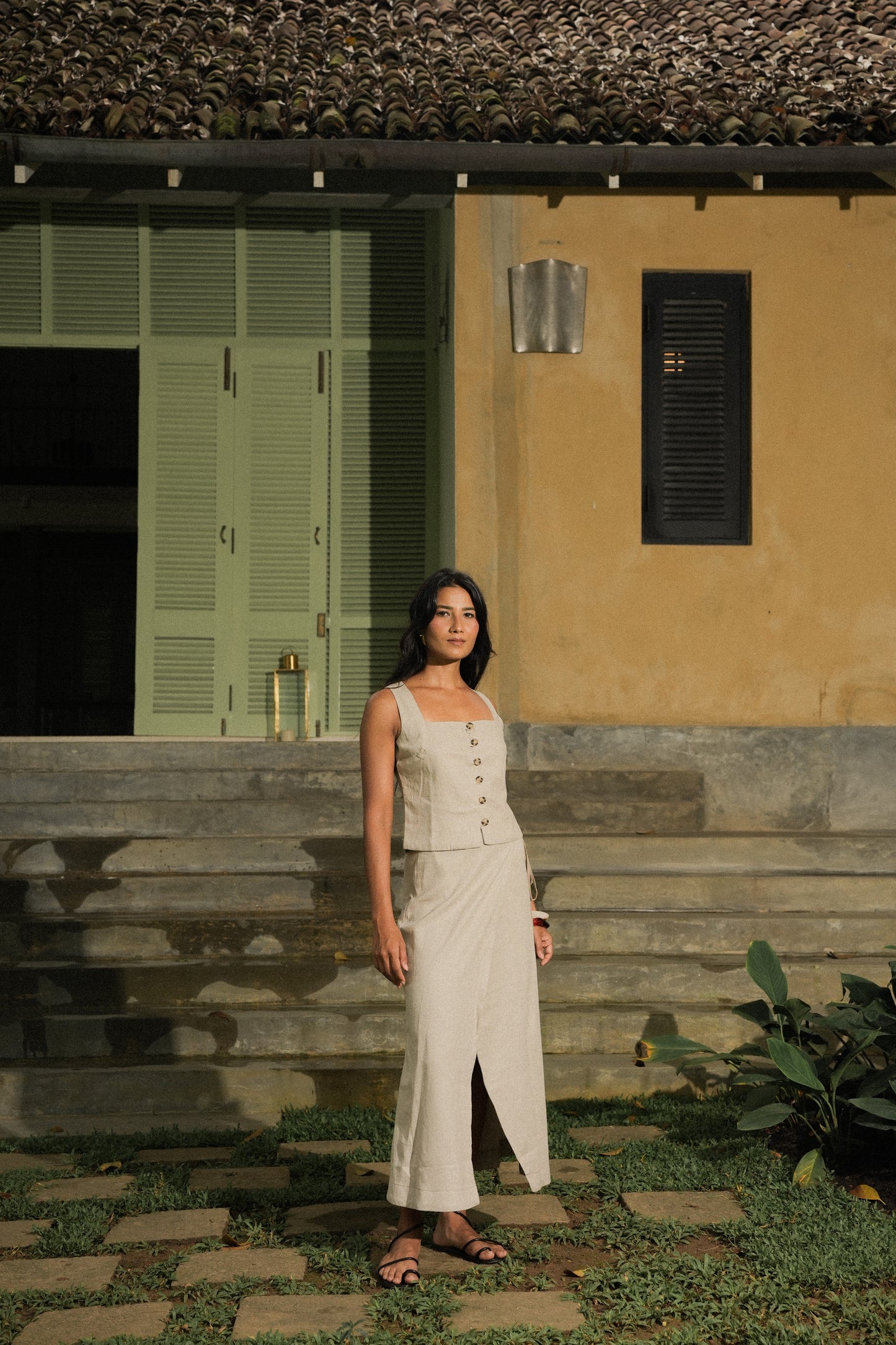 CHIARA LINEN WRAP SKIRT