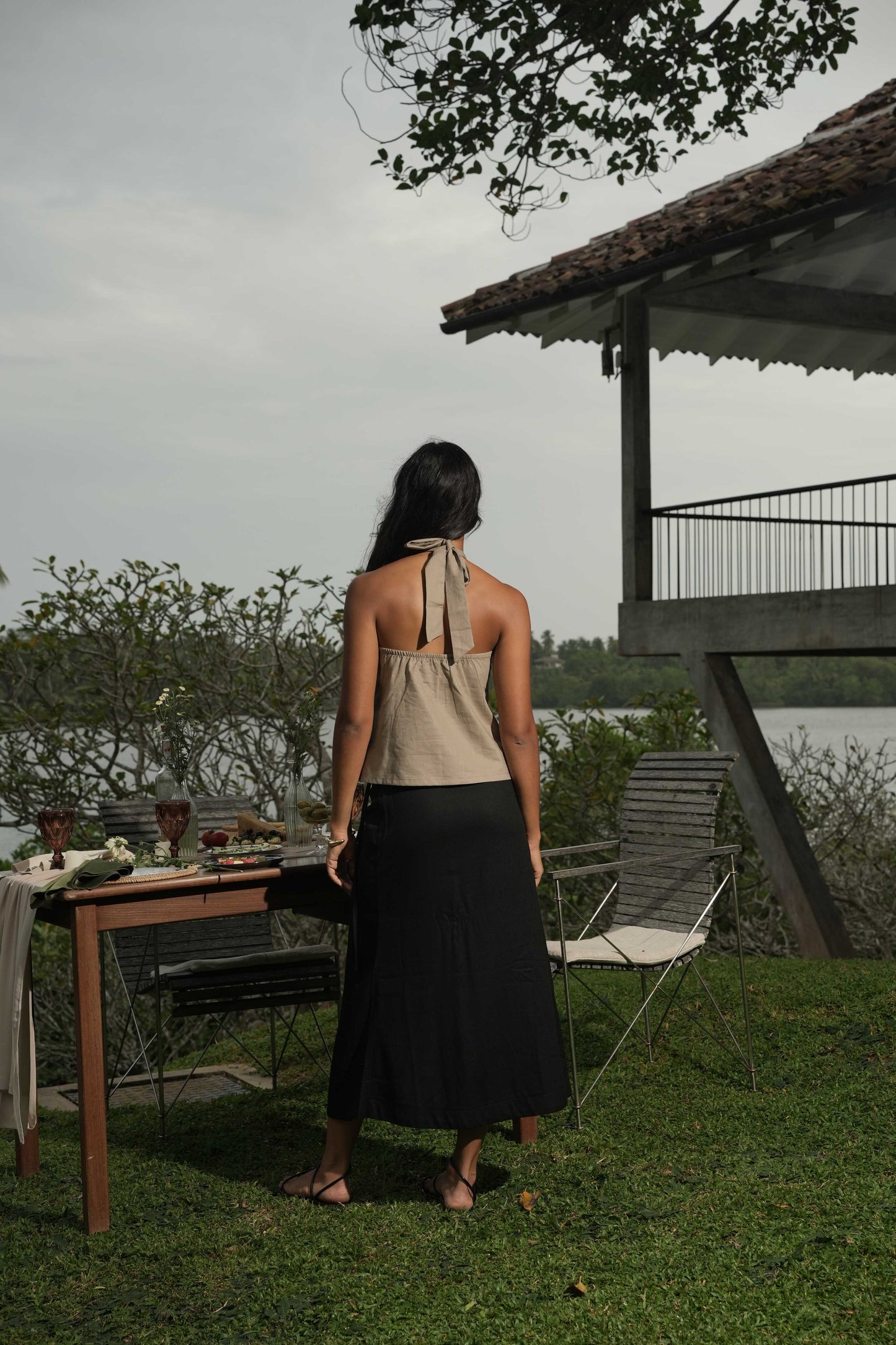 CHIARA LINEN WRAP SKIRT