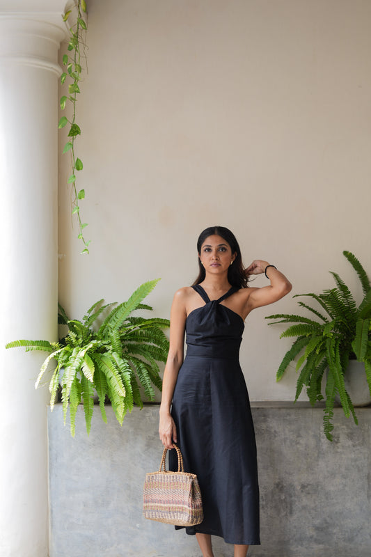 TOSCANA MIDI DRESS - BLACK