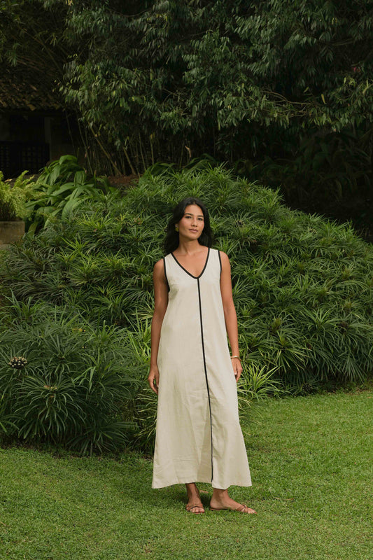 RIVIERA MAXI DRESS CONTRAST PIPING